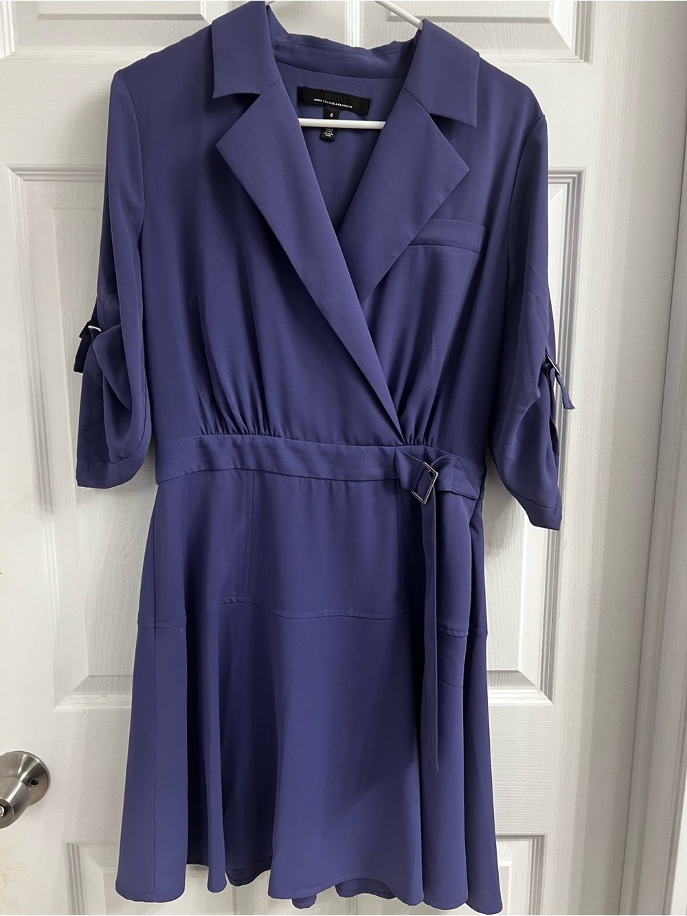 White House Black Market Deep Violet Wrap Midi Dress